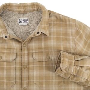 Marmot Mens XXL Ridgefield Heavyweight Flannel Jacket Shacket Snap Sherpa Lined